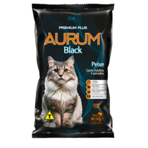 RAÇÃO GATOS CASTRADOS AURUM BLACK PEIXE 10,1 KG