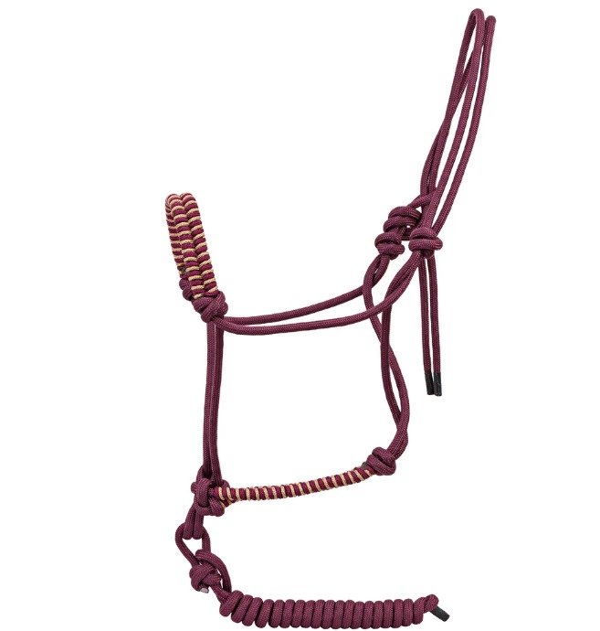 CABRESTO REGULAVEL C/ CABO 8 MM PREMIUM VINHO E BEGE